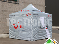 Barnum de 3x3 m en gris argenté avec personnalisation TUI Selectair