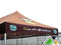 Tente pliante 3x6 avec bâche de toit entièrement imprimée pour Kaffee Renée