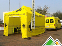 Tente premiers secours 3x4,5 pour le Vlaamse Kruis