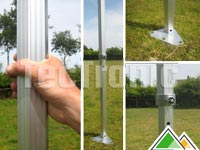 Châssis en aluminium avec tubes hexagonales d'un diamètre de 50 mm