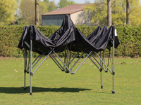 Tente pliante 3x3 Solid 30 avec châssis en acier, ici monté à moitié