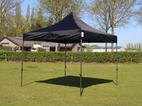 Châssis du barnum pliant 3x3 Solid 30 avec bâche de toit noire bien tendue